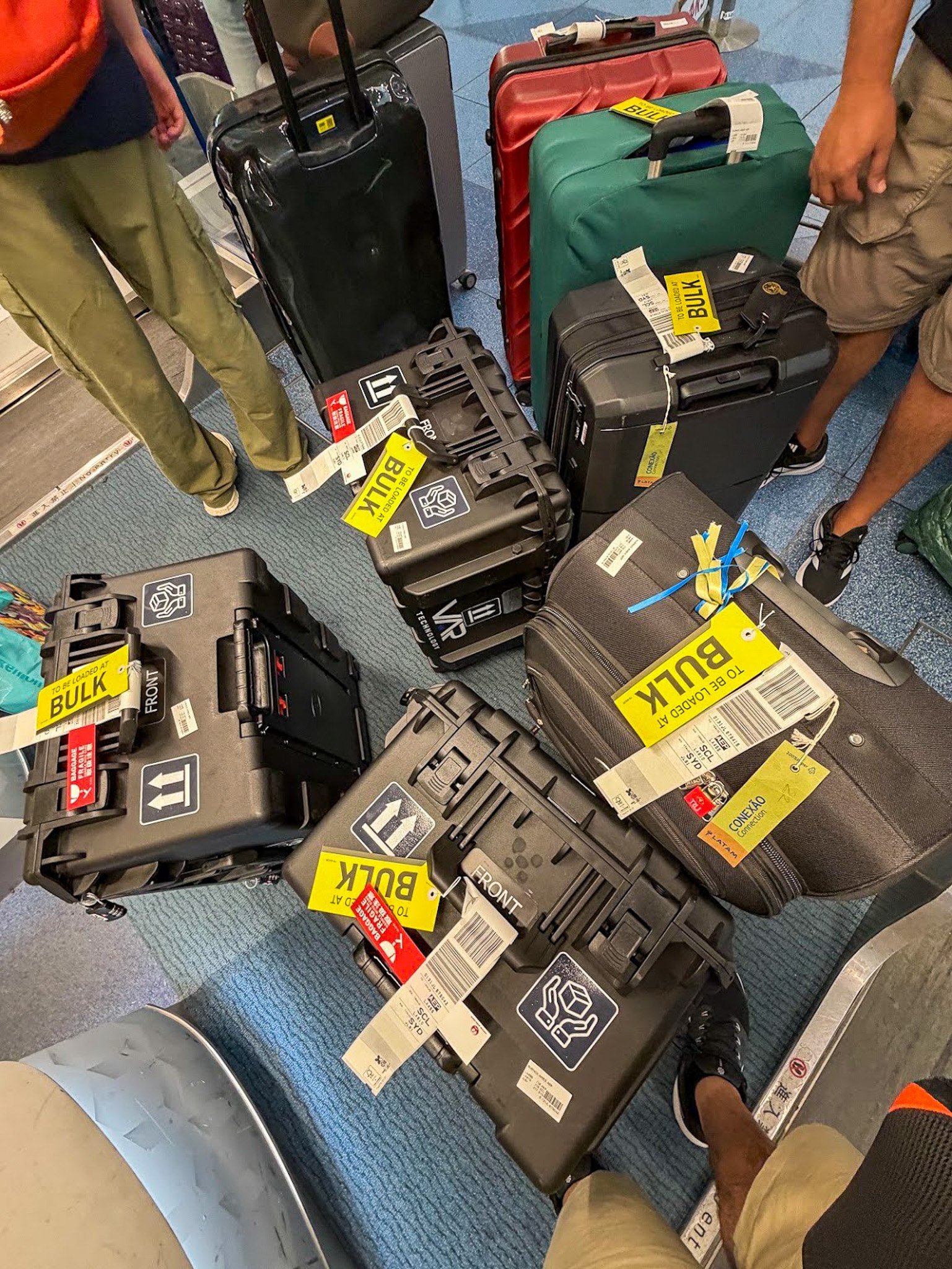The three Var Technology VAR cases checked in at the airport